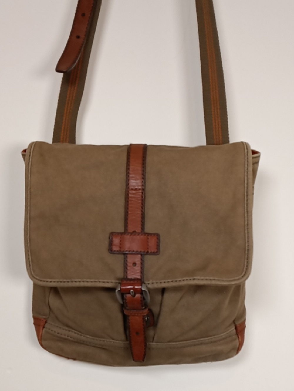 Fossil Canvas Duck & Leather Crossbody Purse